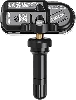 TPMS Sensor, 433Mhz Tire Pressure Monitor Sensors Compatible with 2014-2022 RAM 1500 2500 3500 4500 5500 Jeep Chreokee Replace OE#68249197AA 68239720AA 68157568AA