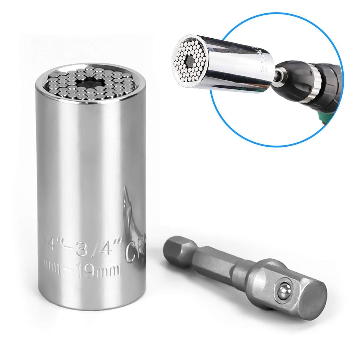 Universal Socket, Professional 7mm-19mm Universal Sockets Tools Gifts for Men Him Husband Dad Father DIY Handyman Women