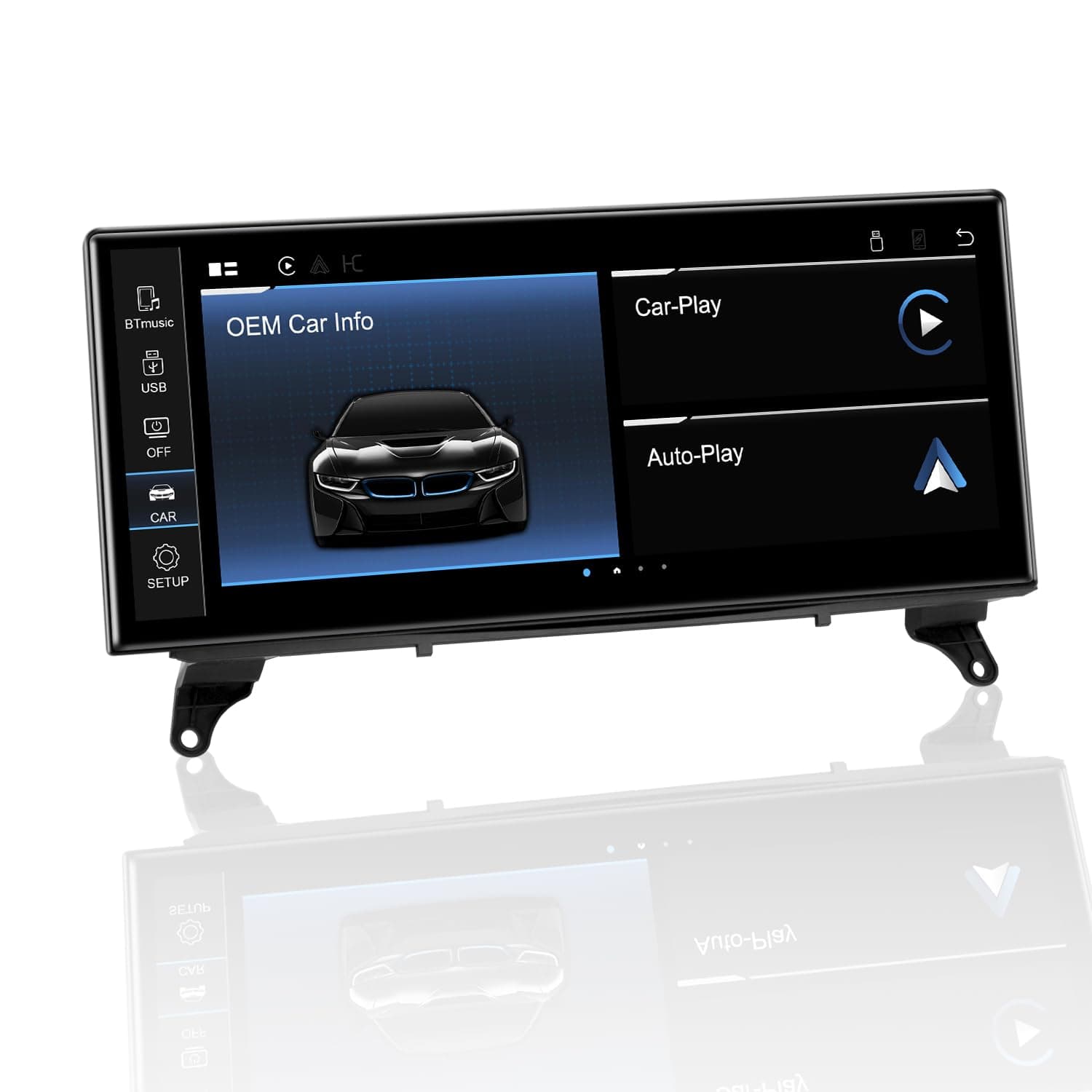 PEMP Linux 12.3" Ultra-Thin Screen E70 E71 CIC Wired and Wireless CarPlay Retrofit Android Auto, 1920 x 720 Display Mirror Link Car Radio Bluetooth Video Player Screen for BMW X5 X6 (2010-2012)