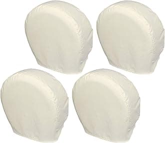 Explore Land Tire Covers 4 Pack - Tough Wheel Protector for Truck, SUV, Trailer, Camper, RV Universal Fits Tire Diameters 29-31.75 inches, White