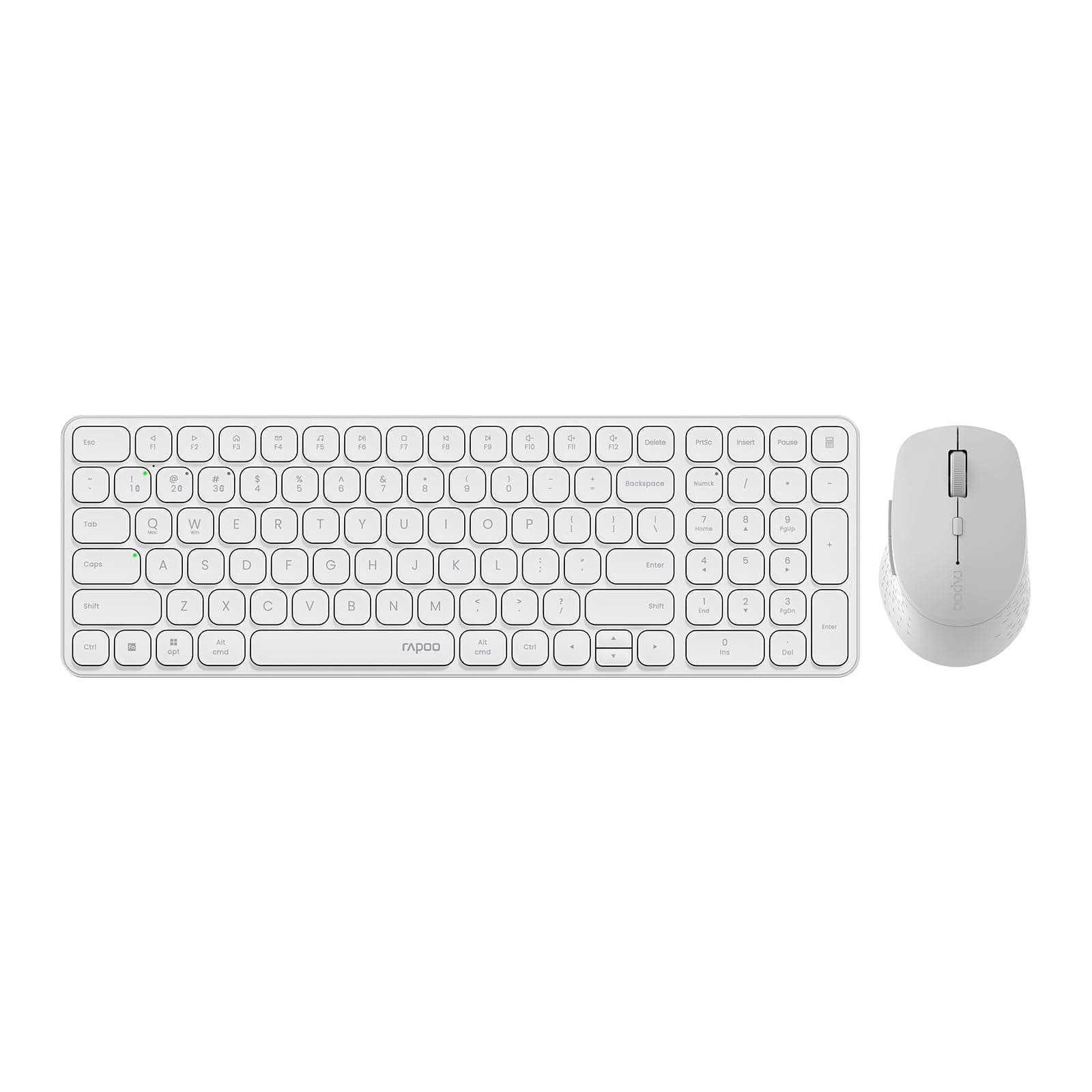 Rapoo 9360M Wireless Keyboard and Mouse Combo, Blade-Series E9310M 99-Key Ultra-Thin Keyboard and M300G Silent Mouse, Support 4 Devices, Quiet, Compact, Battery Powered, for Windows/Mac/Linux/Chrome
