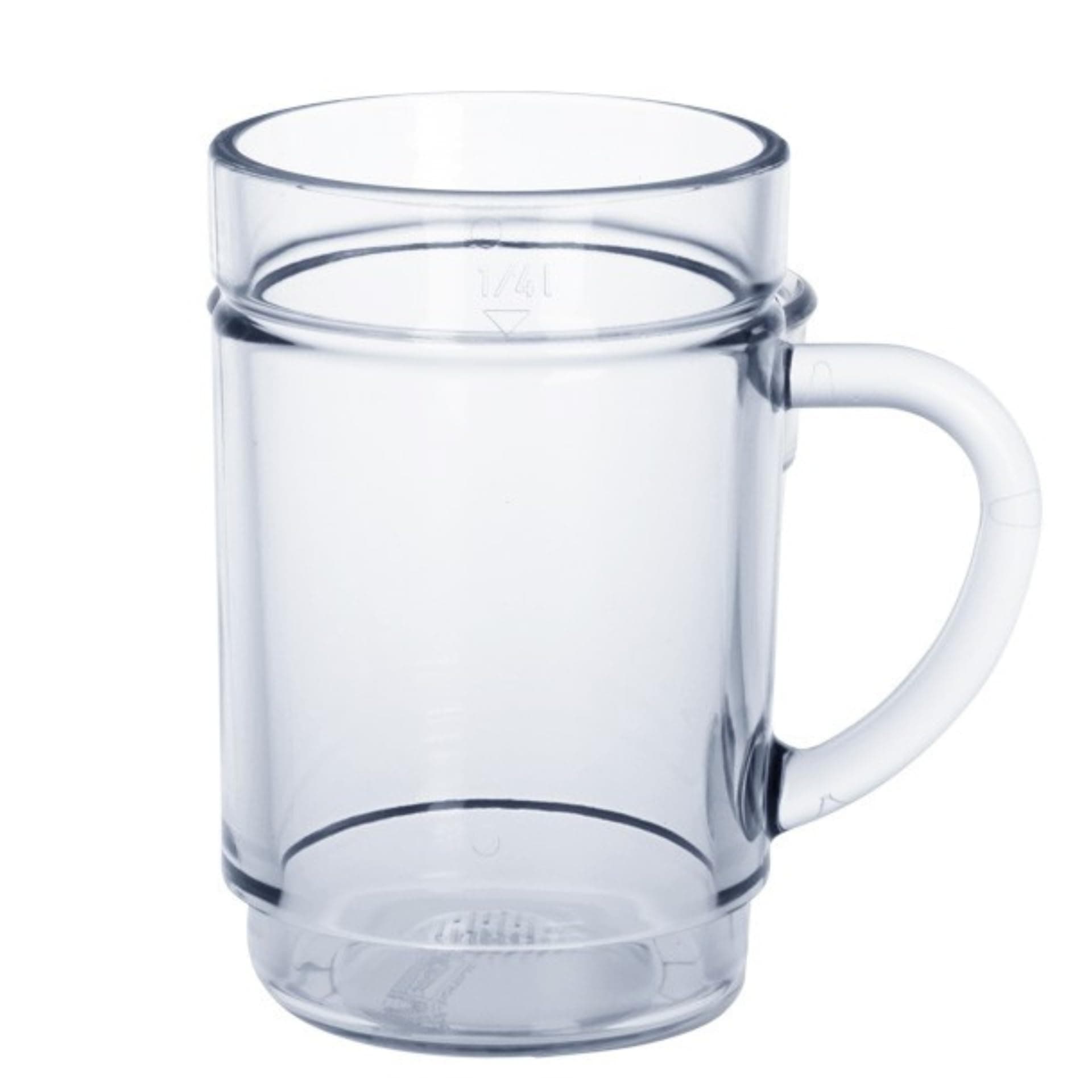 Set of 6 Stackable Unbreakable Dishwasher Safe Crystal Clear Mugs. Capacity 300ml / 10.6oz. Ideal for All Drinks hot or Cold. Perfect for Mulled Wine
