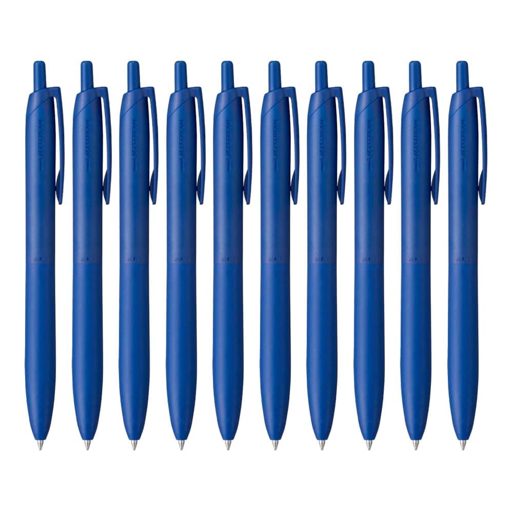 Uni Jetstream Single Ballpoint Pen, Equipped with 0.7mm Lite Touch Ink (Blue), Blue Body, SXNLS07.33, Set of 10