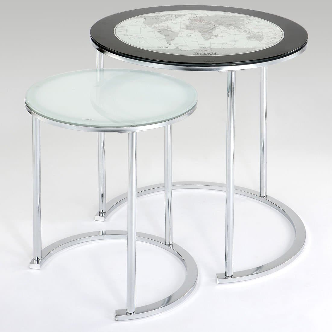 Powell World Map Printing Nesting Tables, Set of 2