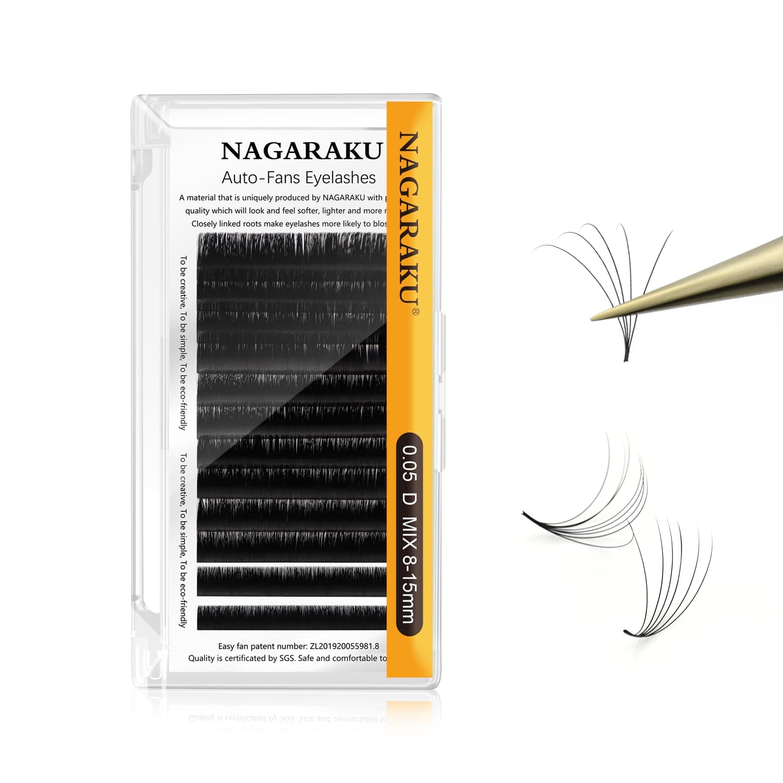 Easy Fan Eyelash Extensions Volume Lash 0.05 D curl 8-15mm Mix Tray Rapid Blooming Faux Mink Cluster Easy Fanning Pestañas Soft Natural Lashes Supplies for Beginners & Professional Salon Use