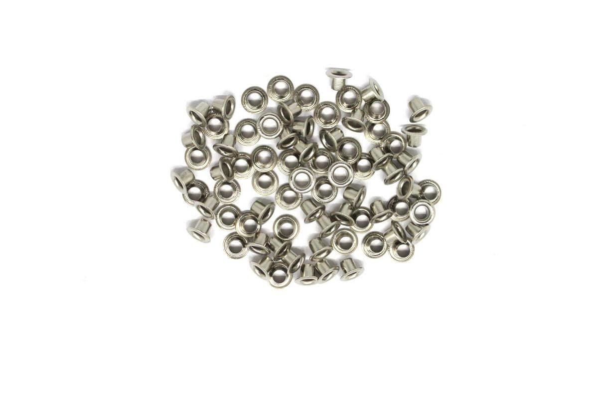 Nimida, Soft and Durable Multipurpose Eyelet/Grommet Without Washer Made of Brass, Colour – Silver,Size Outer Dia 7 mm, Inner 3 mm, Outer Height 5 mm and Inner – 4 mm | 100 nos.
