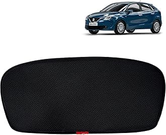 KINGSWAY® Car Rear Windshield Curtain Sun Shades Compatible with Maruti Suzuki Baleno (Year 2015-2018), Dicky - Black, Cotton Mesh, 1 Piece