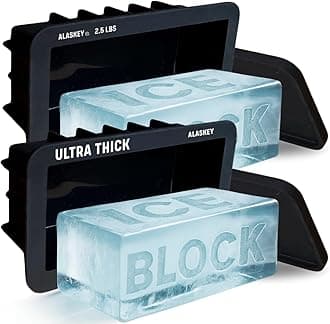 Extra Large Ice Block Mold with Lid (x2) - Shape 2.5 lbs Ice Bricks (x2) - Professional Silicone Mold for Crafting Giant Ice Cubes, Ideal for Revitalizing Ice Baths and Coolers