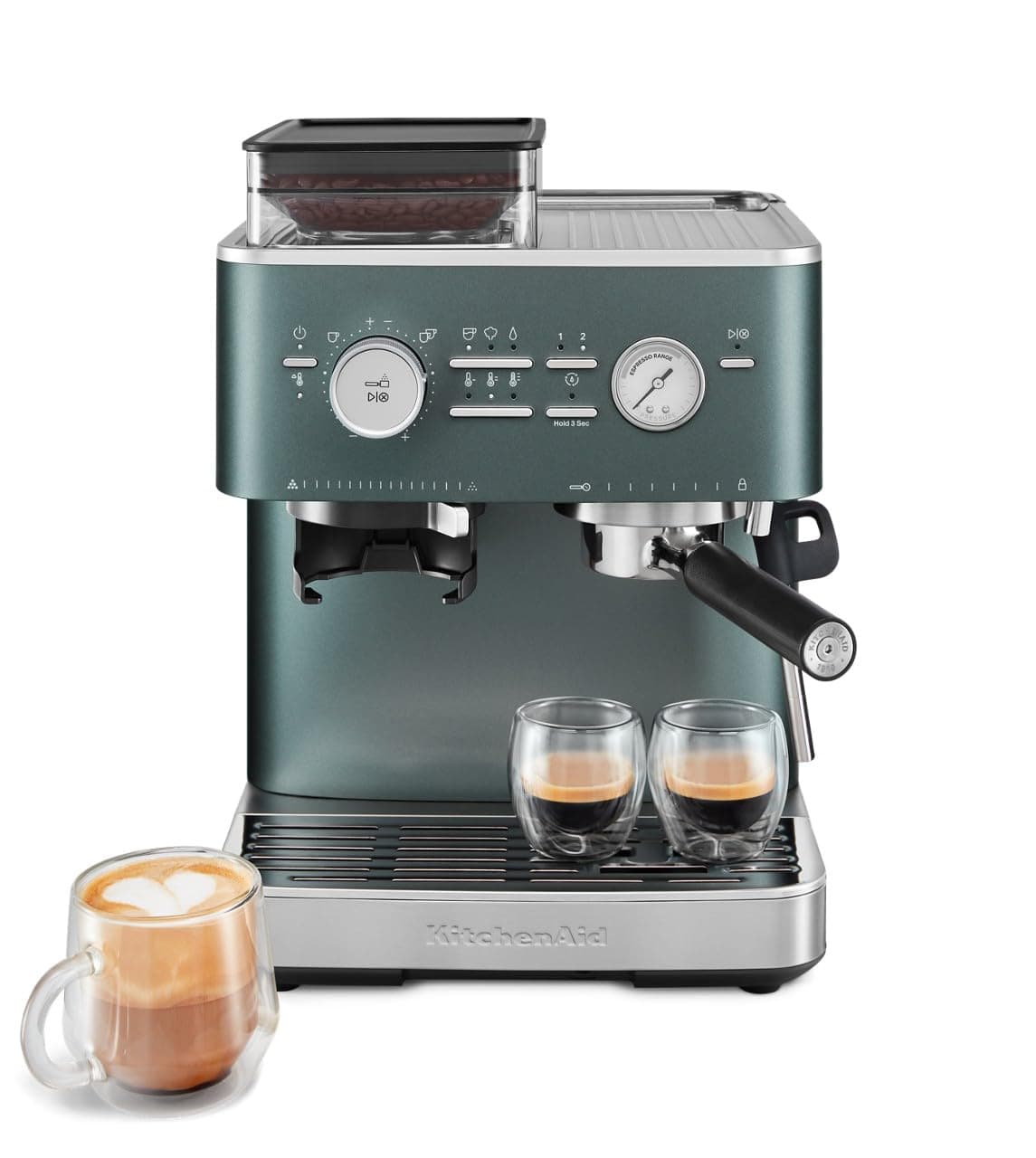 KES6551 Semi-Automatic Espresso Machine with Burr Grinder, 2 Cup, Juniper