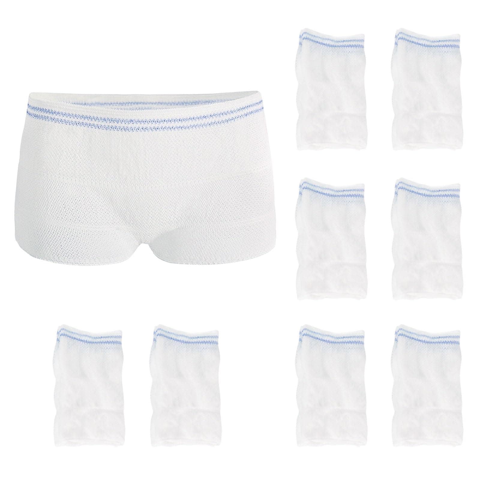 FUIPVGI 8 Pack Fix Reusable Net Pants, Incontinence Net Knickers, Women's Net Knickers High Density Mesh Disposable Pants for Maternity Incontinence Daily Travel (White)