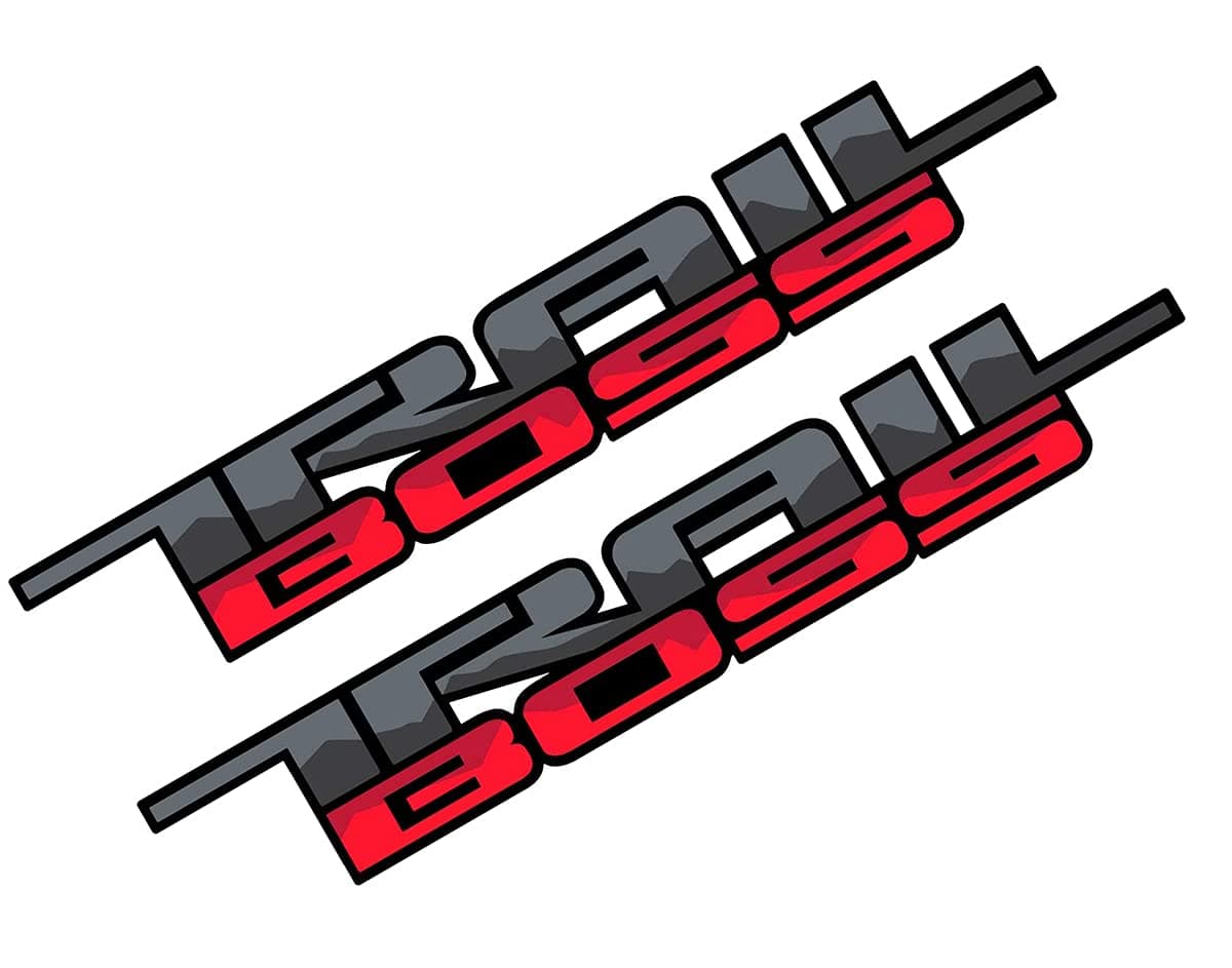 2 x Trail Boss Decal Stickers Replacement for Silverado (2019-2021) Bed Side 1500 2500 HD (Black Red)