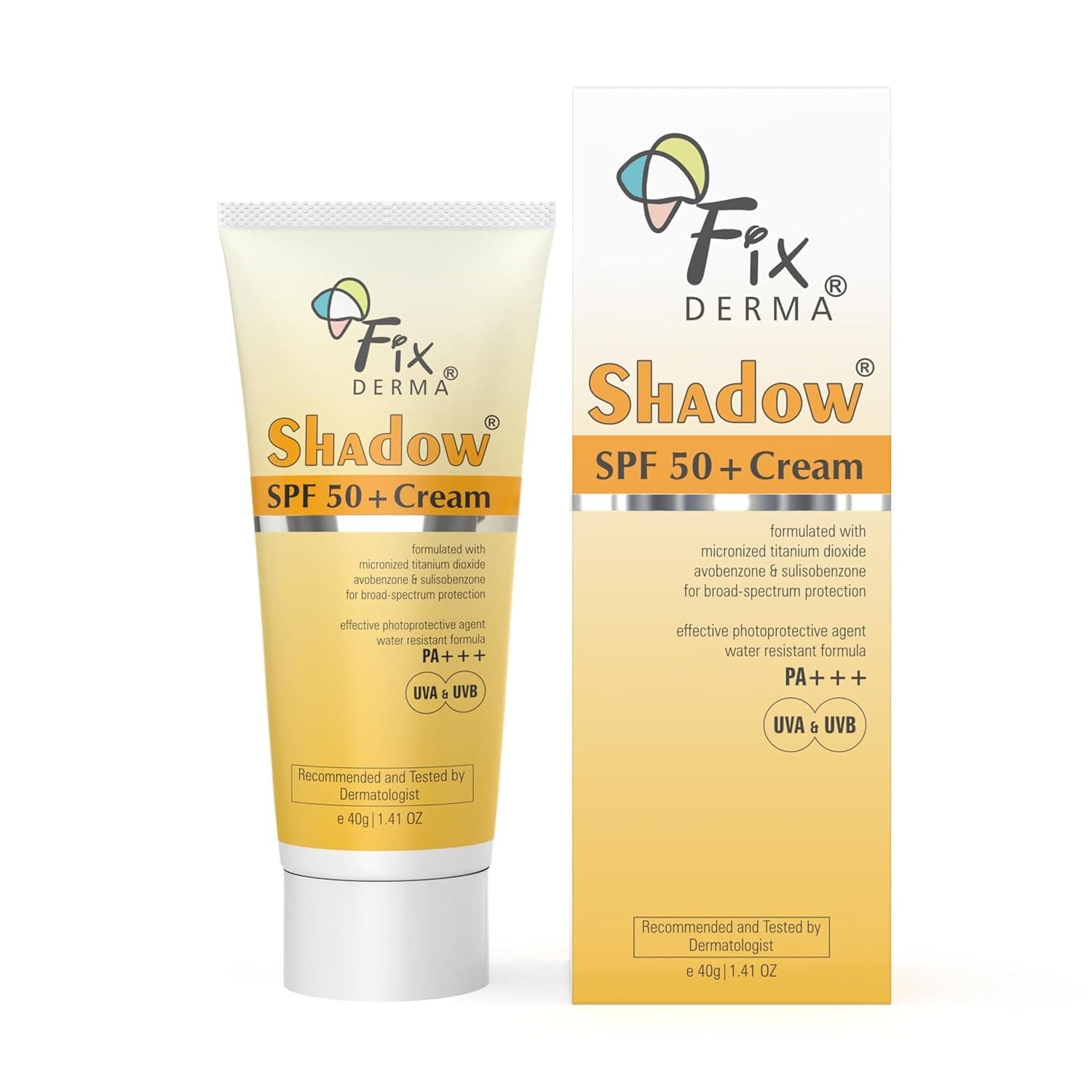 Shadow SPF 50+ Cream Sunscreen for Face, Dermatologist Tested Moisturiser for Men, Water Resistant SPF 50 Sunscreen Moisturiser- 1.41 OZ