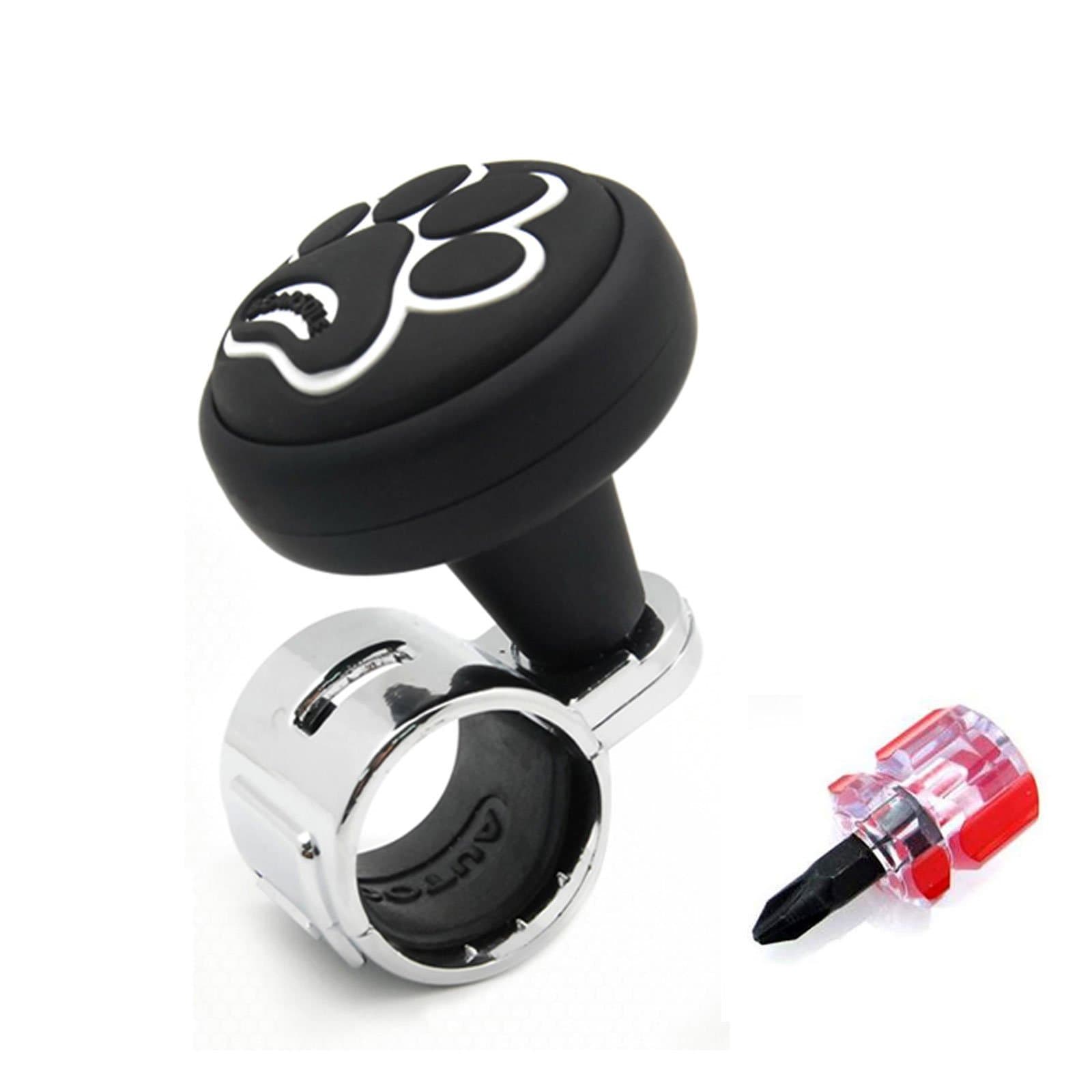 Premium Logo Car Steering Wheel Power Handle Spinner Suicide Accessory Knob /Gift Screwdrivers (BearSole Black)