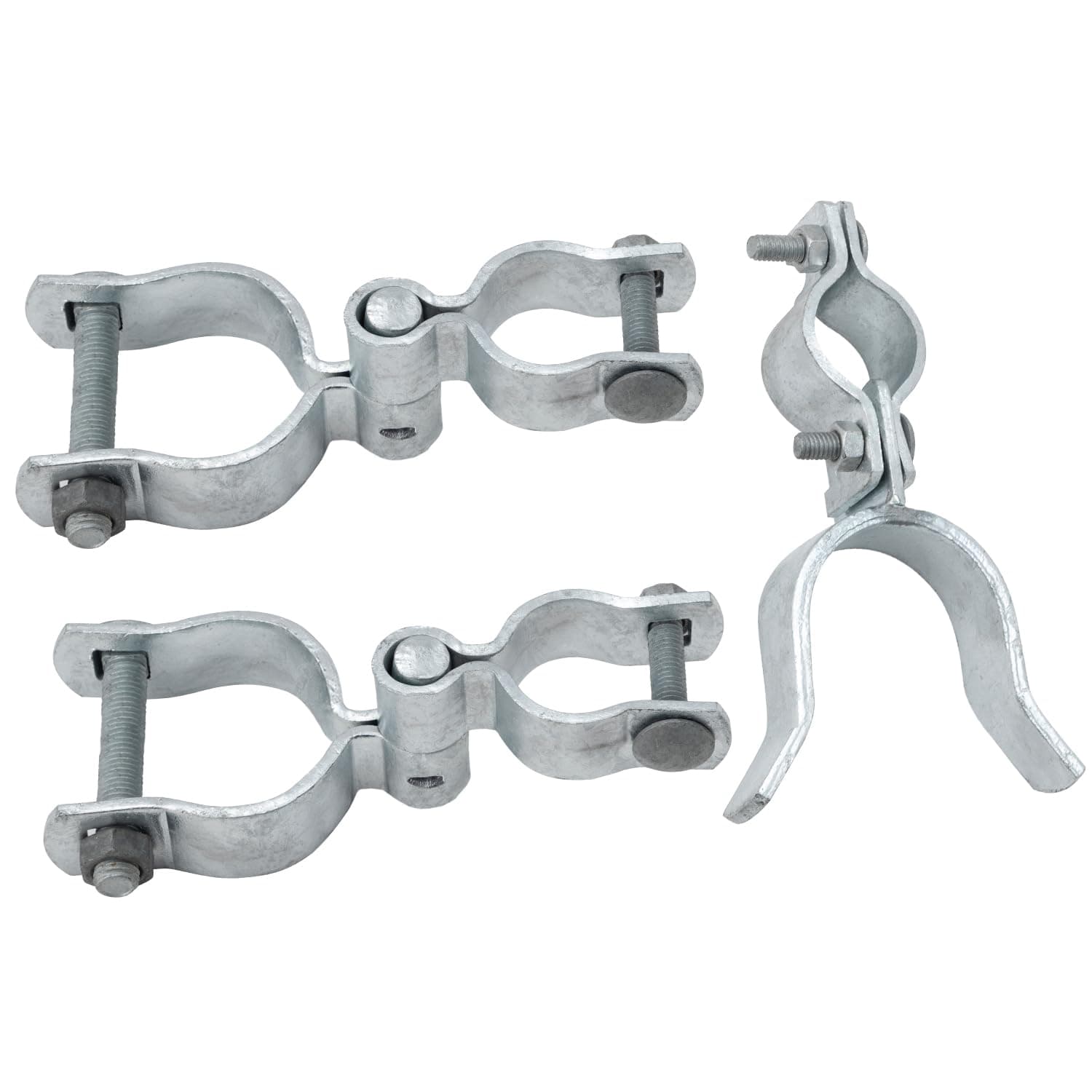 VIVIDA 1-3/8" x 2-3/8" Chain Link Gate Hinge Latch Kit, Include Female & Male Gate Hinges, 1-3/8" x 2-3/8" Fence Fork Latch, Chain Link Fence Hardware, Galvanized Steel