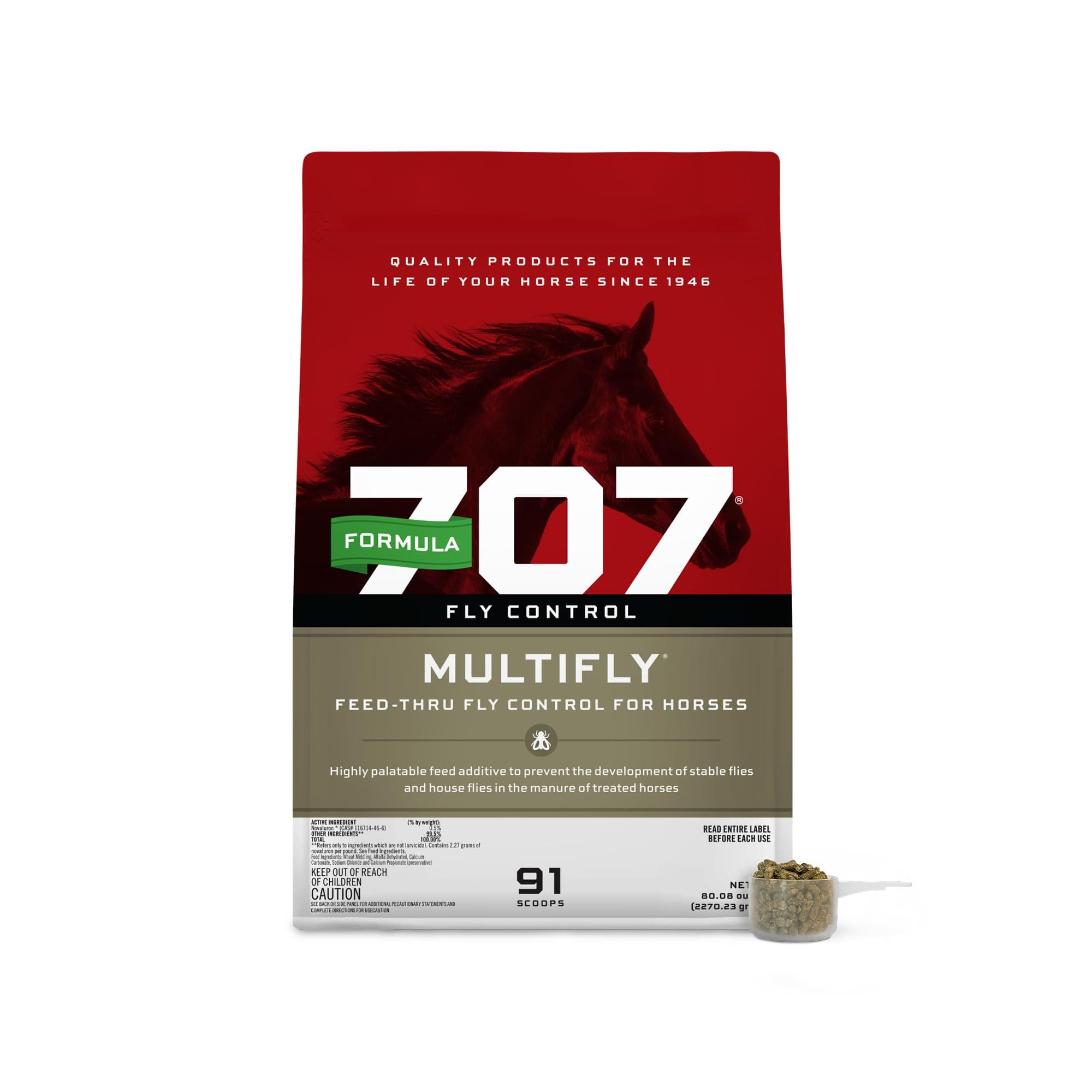 - Formula 707 MultiFly Feed-Thru Fly Control Pellets for Horses - Palatable & Safe Fly Population Reduction (5 lb Bag - 91 Servings)