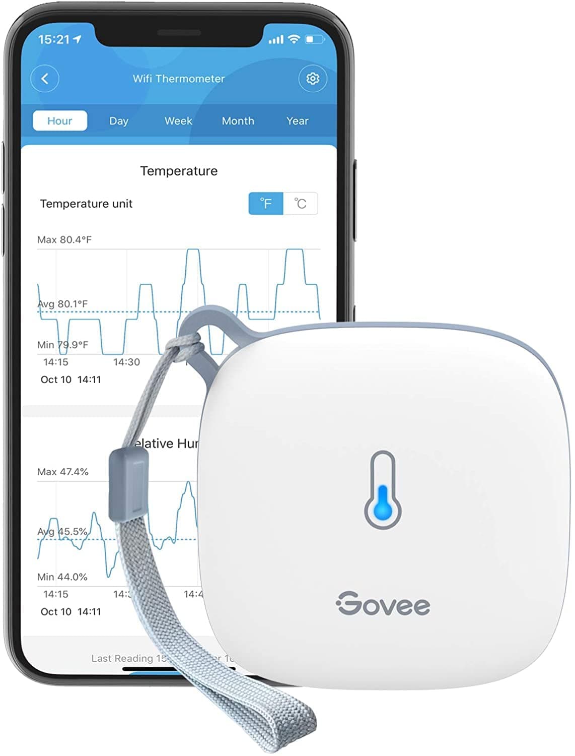 Govee WiFi Thermometer Hygrometer, Smart Humidity Temperature Sensor with App Notification Alert, 2 Years Free Data Storage Export, Wireless Remote Monitor