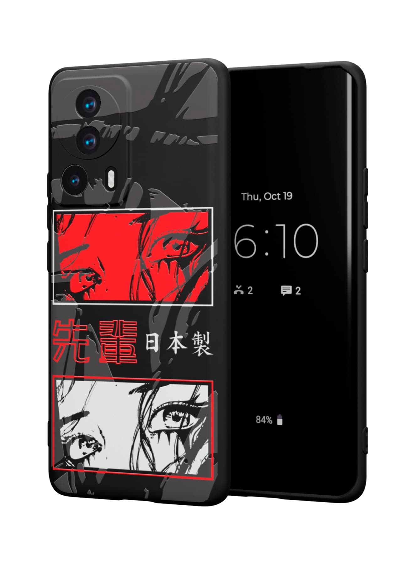 MOBILIUS for Xiaomi 13 Lite, with Case, Shockproof Protective Phone Case Cover for Xiaomi 13 Lite, with Anime style eyes Pattern
