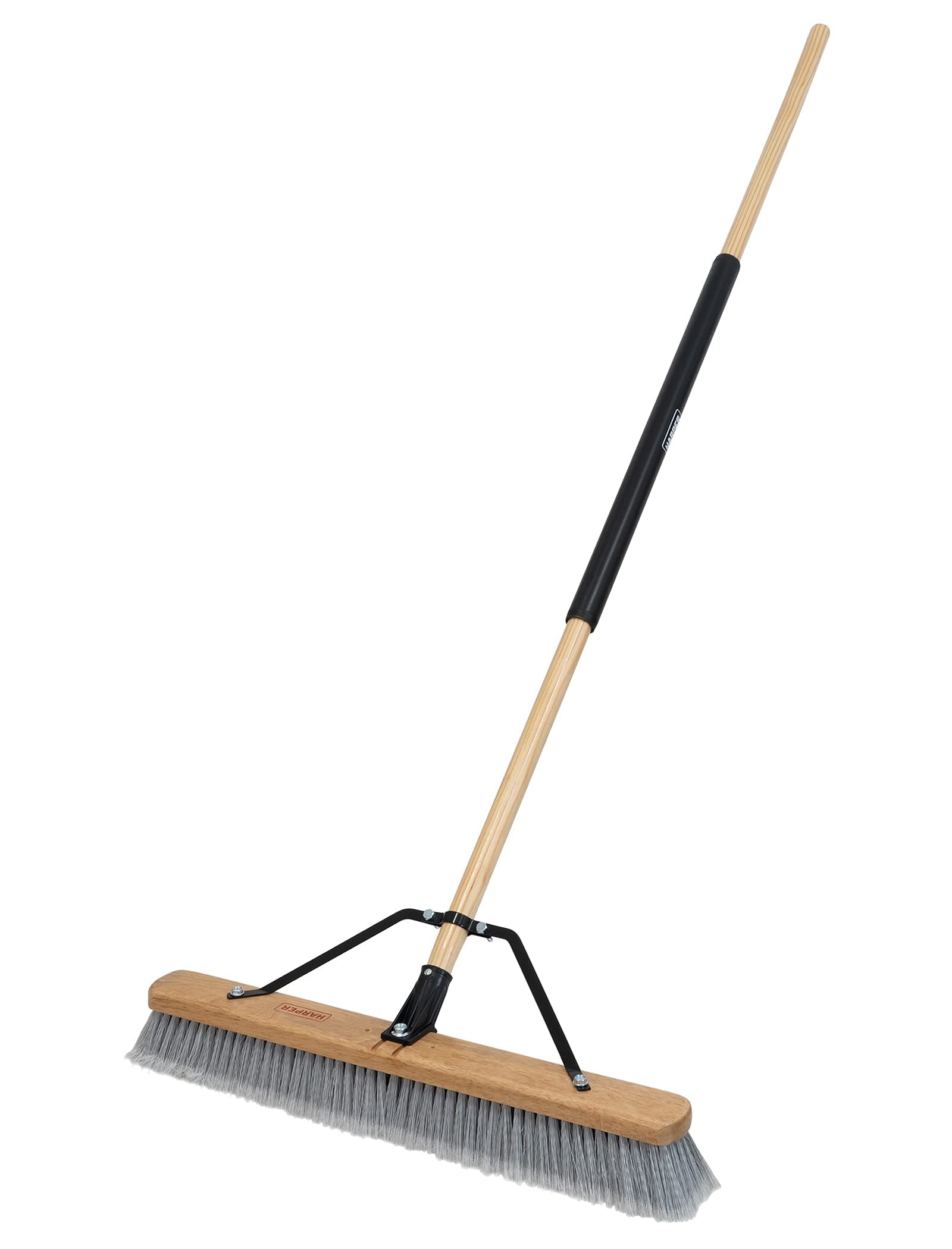 Harper 24 Inch Indoor Smooth-Surface Push Broom with Flagged Bristles for Sand, Saw Dust, Wood Shavings and Pet Hair in Garages, Warehouses, and Workshops