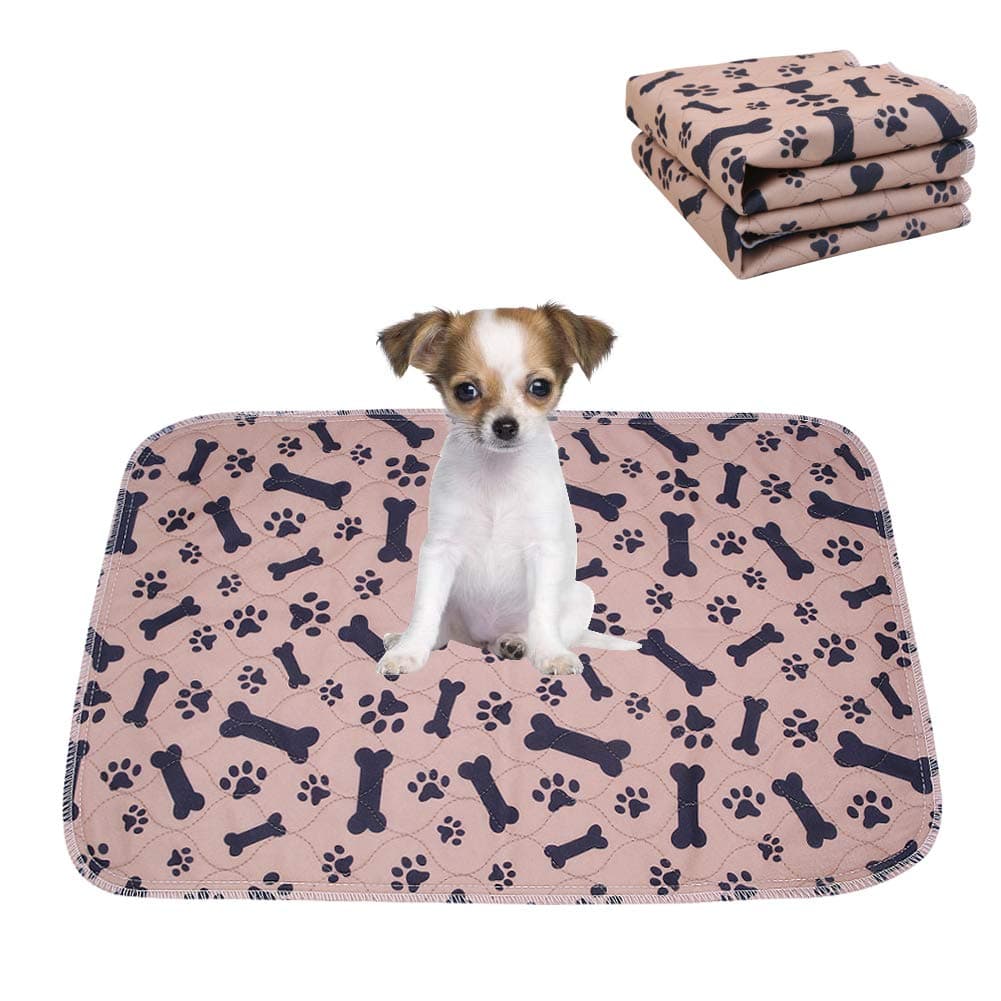 2 Pack Puppy Training Pad,Washable Reusable Super Absorbent Dog Pee Pad Layered Quick-Dry Waterproof Dog Training Mat (Light Brown)