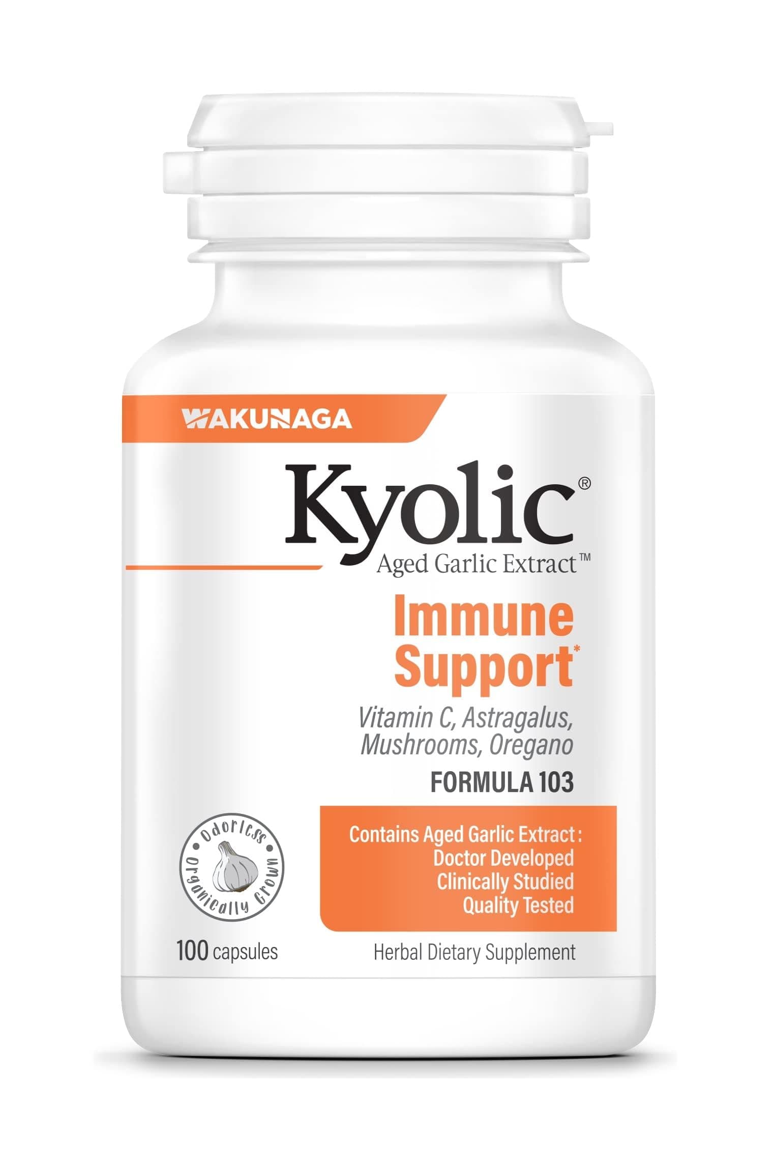 Kyolic Aged Garlic Extract Immune Support, 100 Capsules