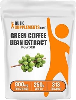 BulkSupplements Green Coffee Bean Extract Powder - Green Coffee Bean Supplements - Energy Support, Gluten Free, 800mg per Serving, 250g (8.8 oz) (Pack of 1)