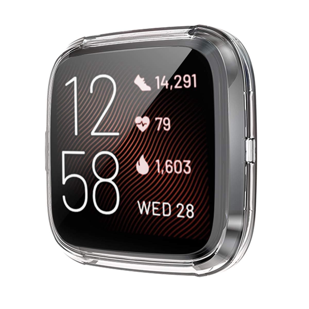 Landhoo for Fitbit Versa2 Screen Protector Case That Soft TPU and PC Bling Bumper、Sparkling Crystal Rhinestone of Smartwatch Screen Protectors（4pack）