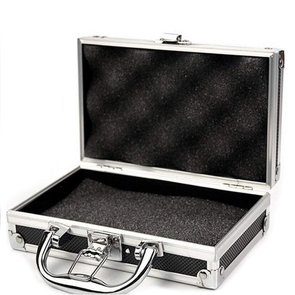 Mini Portable Aluminum Tool Box for Carrying Craftsmen (Black, 180x110x55mm)