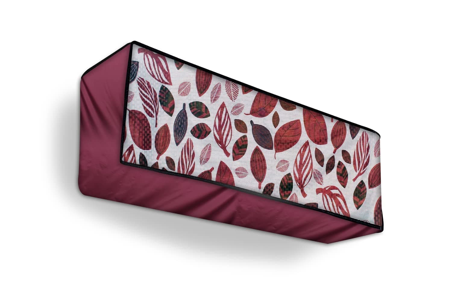 Polyester Split Ac Cover Indoor Unit For 1 Ton Capacity Ac, All Weather Cover/Attractive Digital Prints/Dustproof/Water Resistant Split Ac Cover (Maroon Leaf)
