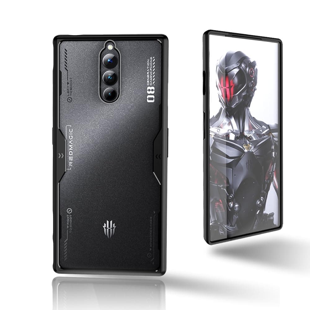 Case for Nubia Red Magic 8 Pro/8S Pro/8 Pro+/8S Pro+ phone case, transparent hard PC + soft silicon TPU protective case, ultra-thin anti-slip (Nubia Red Magic 8 Pro/8S Pro/8 Pro+/8S Pro+, Black)