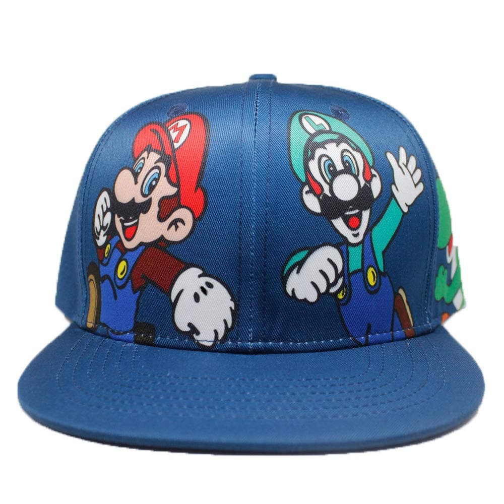 Mario Baseball Cap Canvas Adjustable Hip-hop Cap Hat for Men & Women, Boys, Girls (A)