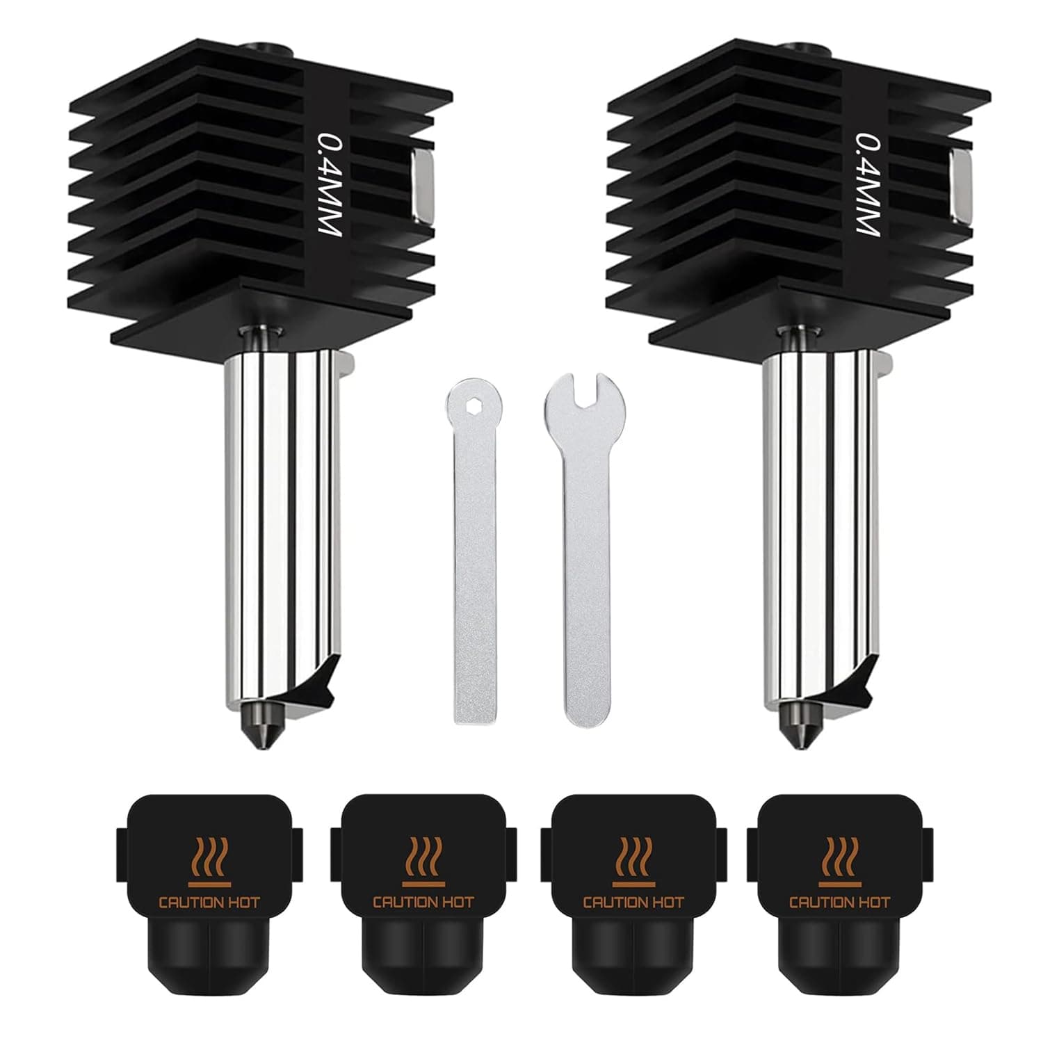HzdaDeve 2 Pack A1 Mini/A1 Hotend Print Head Hot End Kit Extruder Upgrade High-Temperature 0.4MM Hardened Steel Nozzle Replacement with 4PCS Silicone Cover Sock for Bambu Lab 3D Printer Accessories