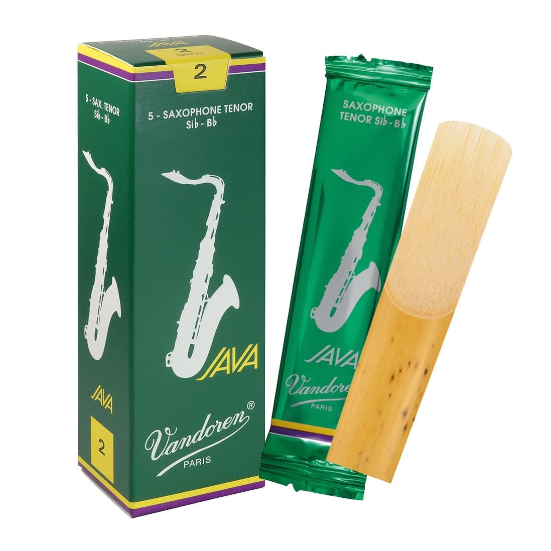 Vandoren Java Tenor Saxophone Reeds - Box of 5 - Strength 2