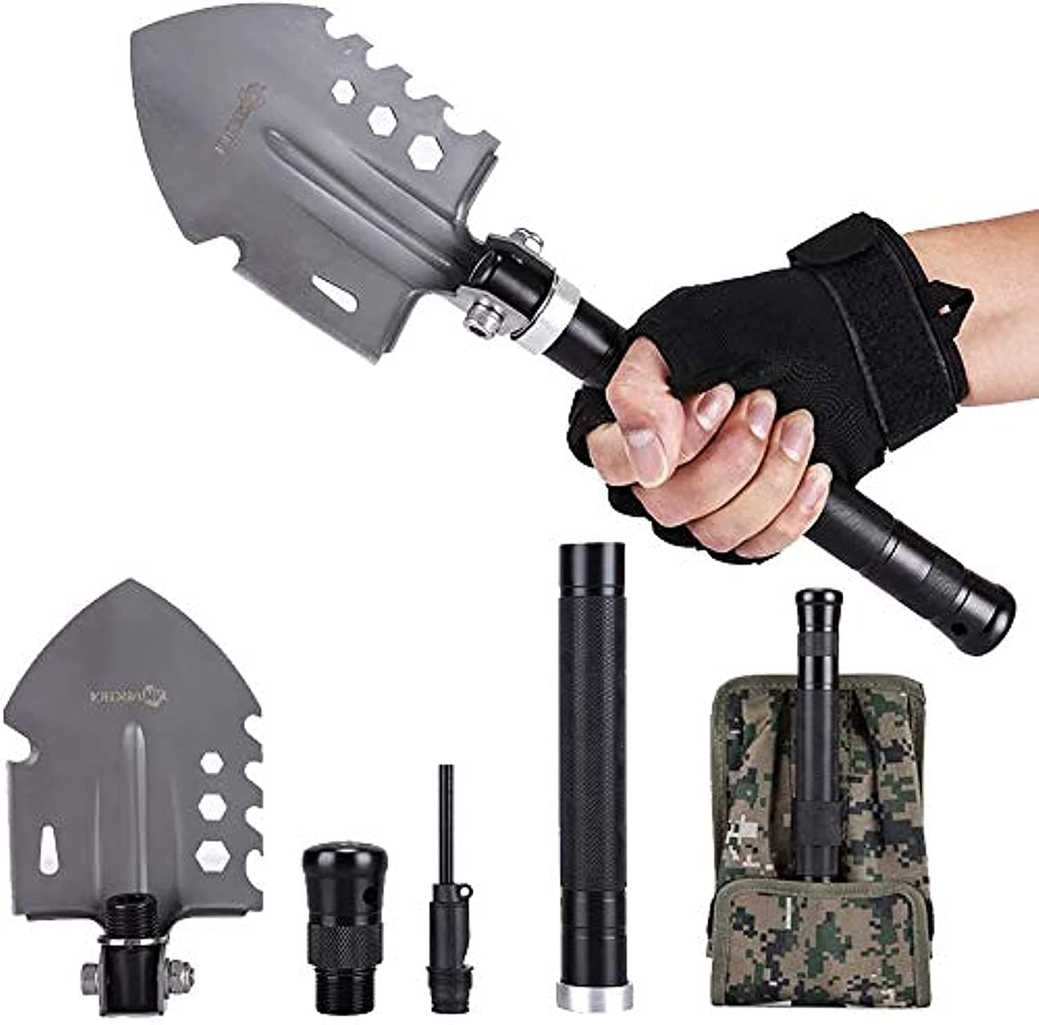 ANTARCTICA Folding Shovel Multitool Compact Backpacking Tactical Entrenching Tool for Camping, Hiking