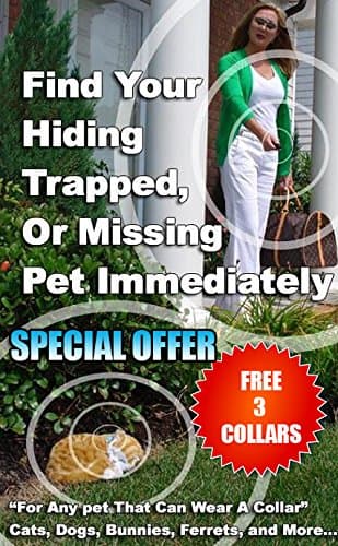 The Cat Caller Best* Pet Tracker Small Enough for Cats - 1 Key Chain Remote Locator + 3 Collar Receivers – White, Blue & Pink + 3 Free Collars + Free I.D. tag Stickers- Great Gift IDEA!