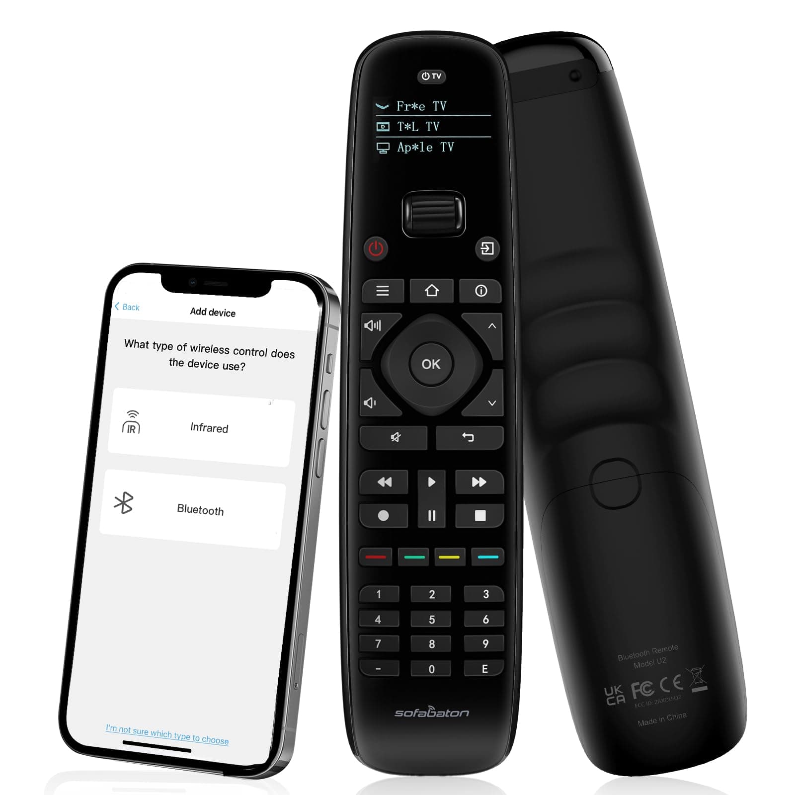 - SofaBaton U2 Universal Remote (with Backlight), All-in-One Smart Universal Remote Control with Customized APP for TV/Soundbar/DVD/Blu-ray/Projector and More, Macro Buttons & Extended Infrared Range