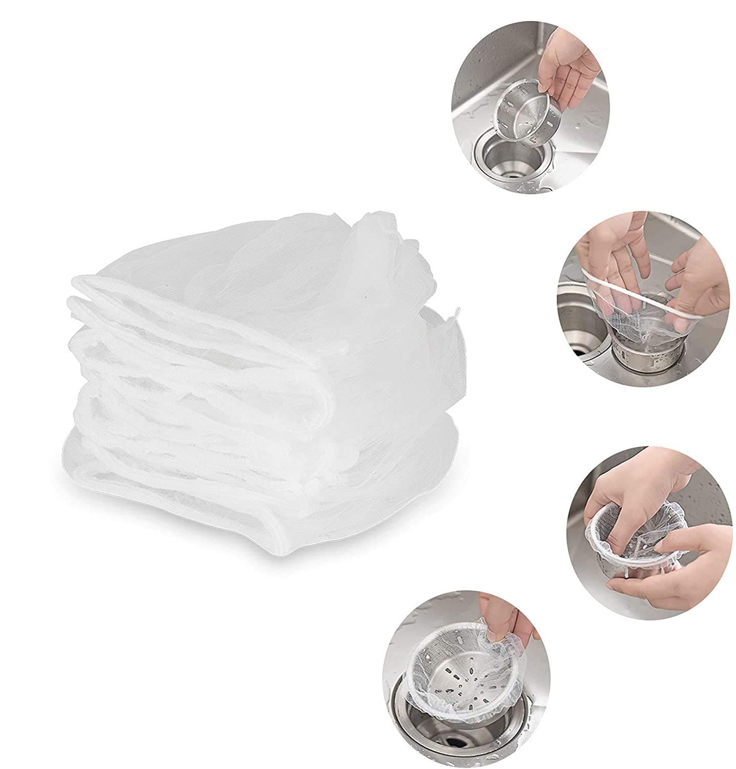 130 PCS Sink Strainer Bag, Is a good helper for Kitchen Sink Strainer, 4x3.5inch ,White