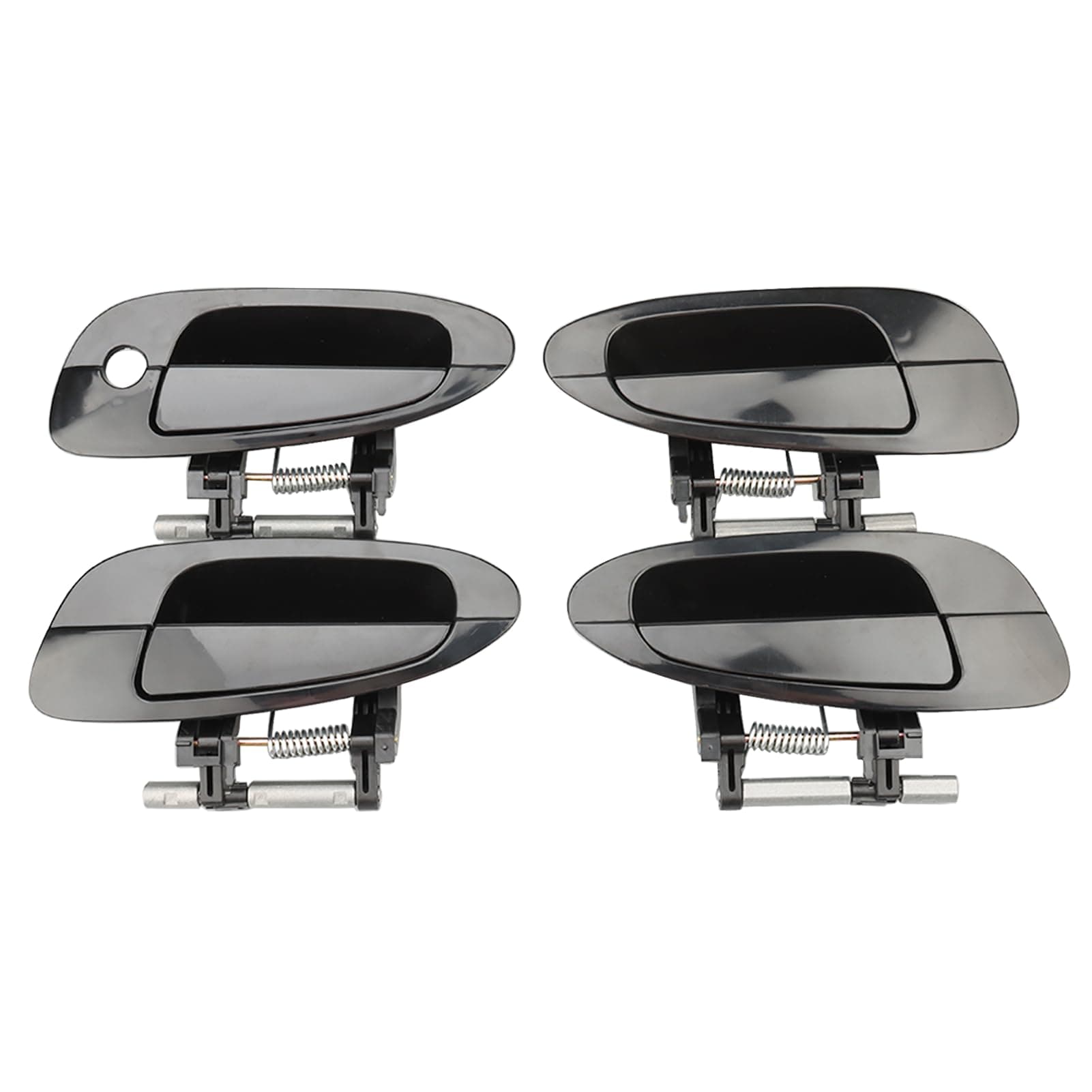NPAUTO Exterior Outside Door Handle Compatible with 2002 2003 2004 2005 2006 Ni-ssan Altima, Black 80429 80430 80431 80432, Set of 4
