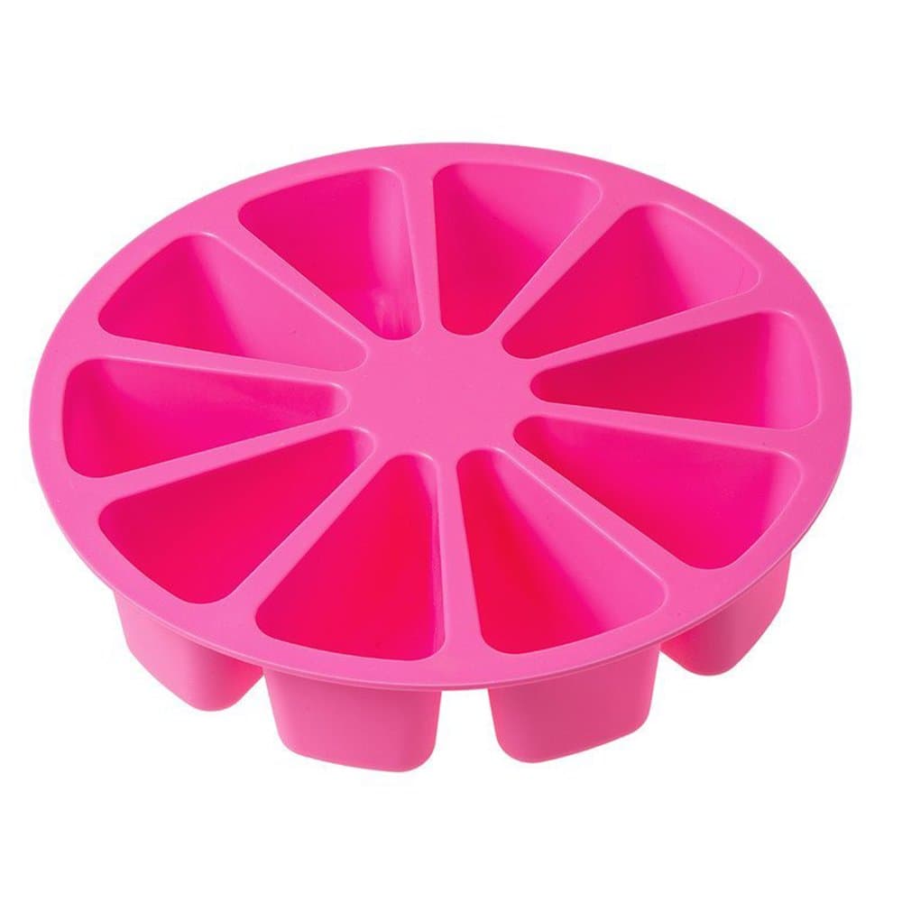 10 Triangle Cavity Silicone Cake Mold Round Flexible DIY Handmade Soap Mold for Pizza Slices Pan