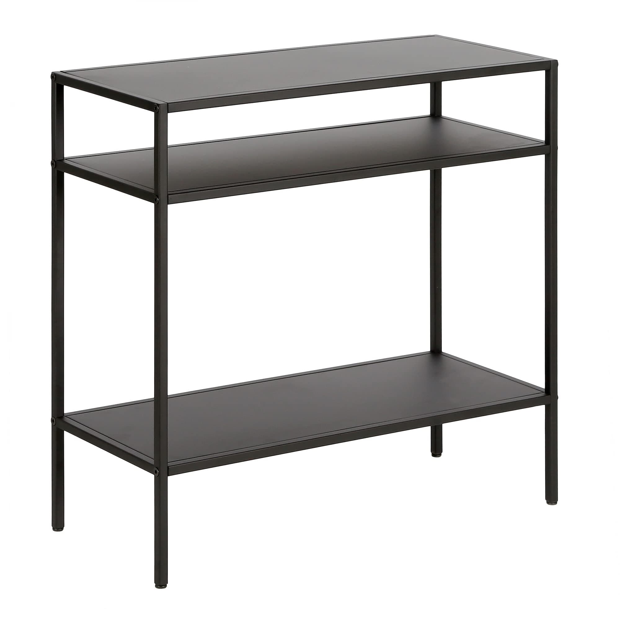 24" Wide Rectangular Side Table in Blackened Bronze, Table for Living Room, Bedroom