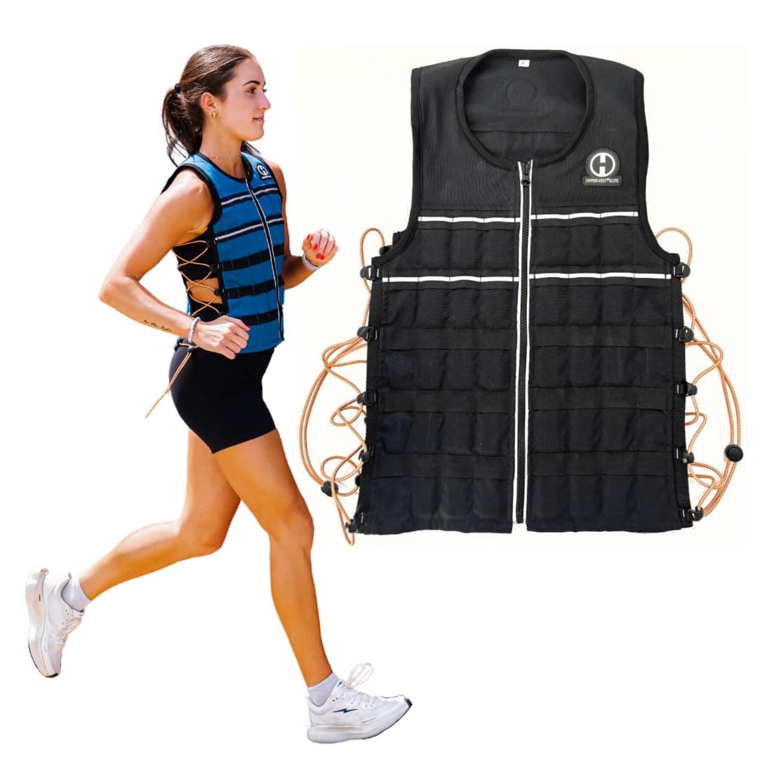 Hyperwear Hyper Vest Elite Adjustable Weighted Exercise Vest 10lbs/15lbs/20lbs, Tough Black Cordura Fabric, Compact Steel Weights, Reflective Trim, Thinnest and Best Fit Made for Men and Women