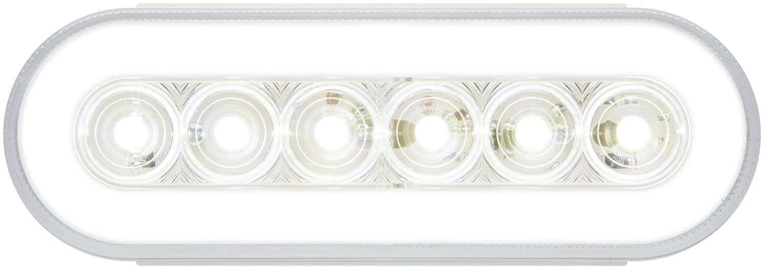 OptronicsBUL111CBP Clear 6' Oval Sealed LED Back-Up Light, Glolight, Dot, White