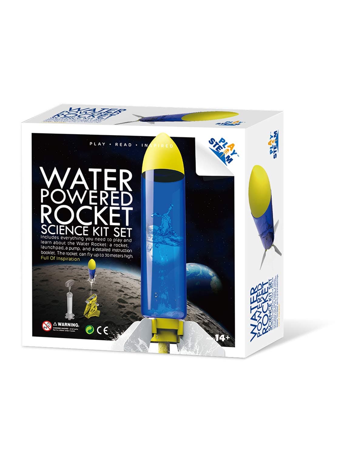 PLAYSTEM Outdoor Water Powered Rocket Physics Learning Set-with Tail, Body and Pump DIY Rocket Science Experiment Kit- Space STEM Outdoor Toys Gift for Kids,Teens, Boys & Girls