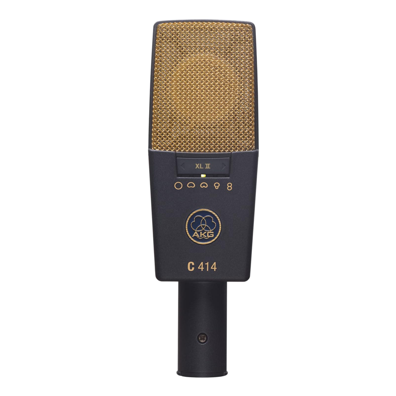 AKG C414 XLII Reference Multipattern Condenser Microphone, Highly Versatile, For Live sound and Studio installations - Black & Gold