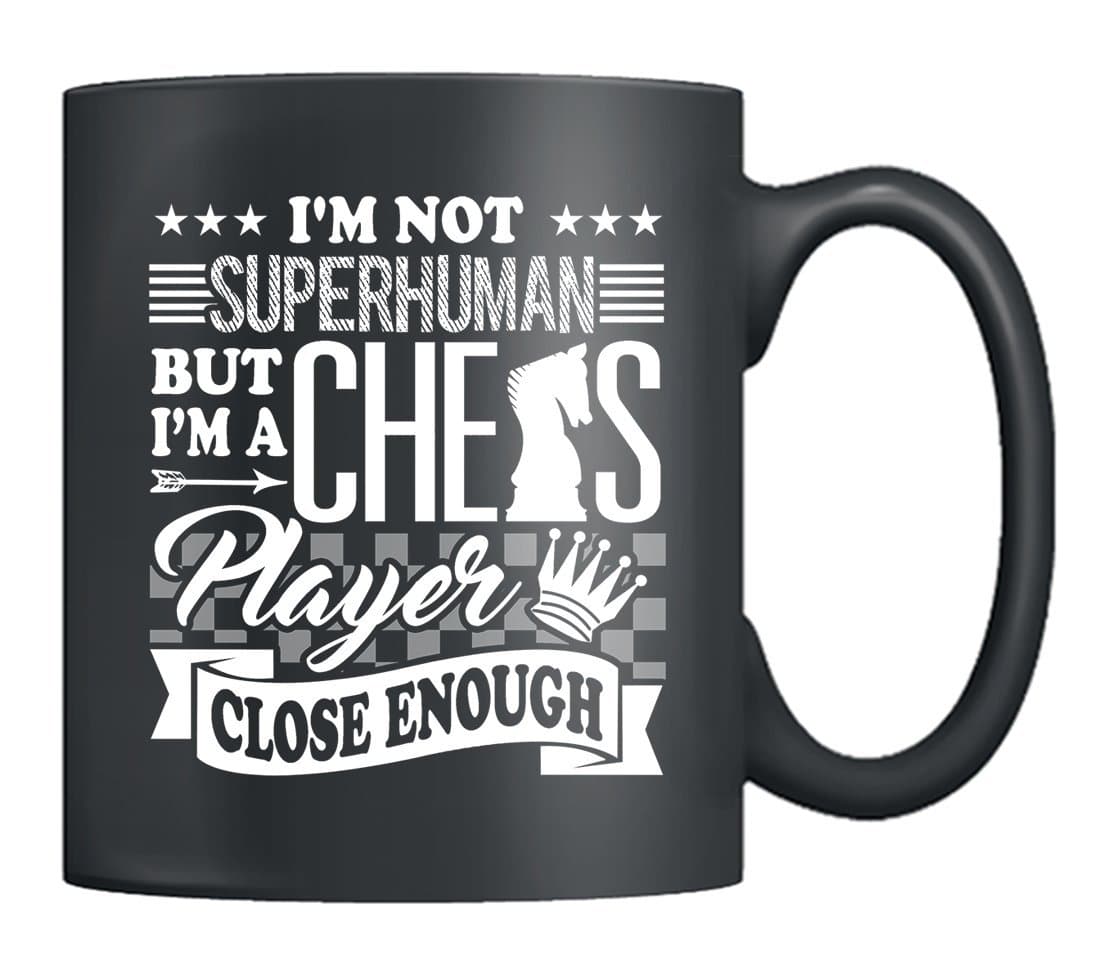 Chess Mugs - Chess Player Coffee Mug, Tea Cup 11 Oz Black, Gift For Chess Players (Black)