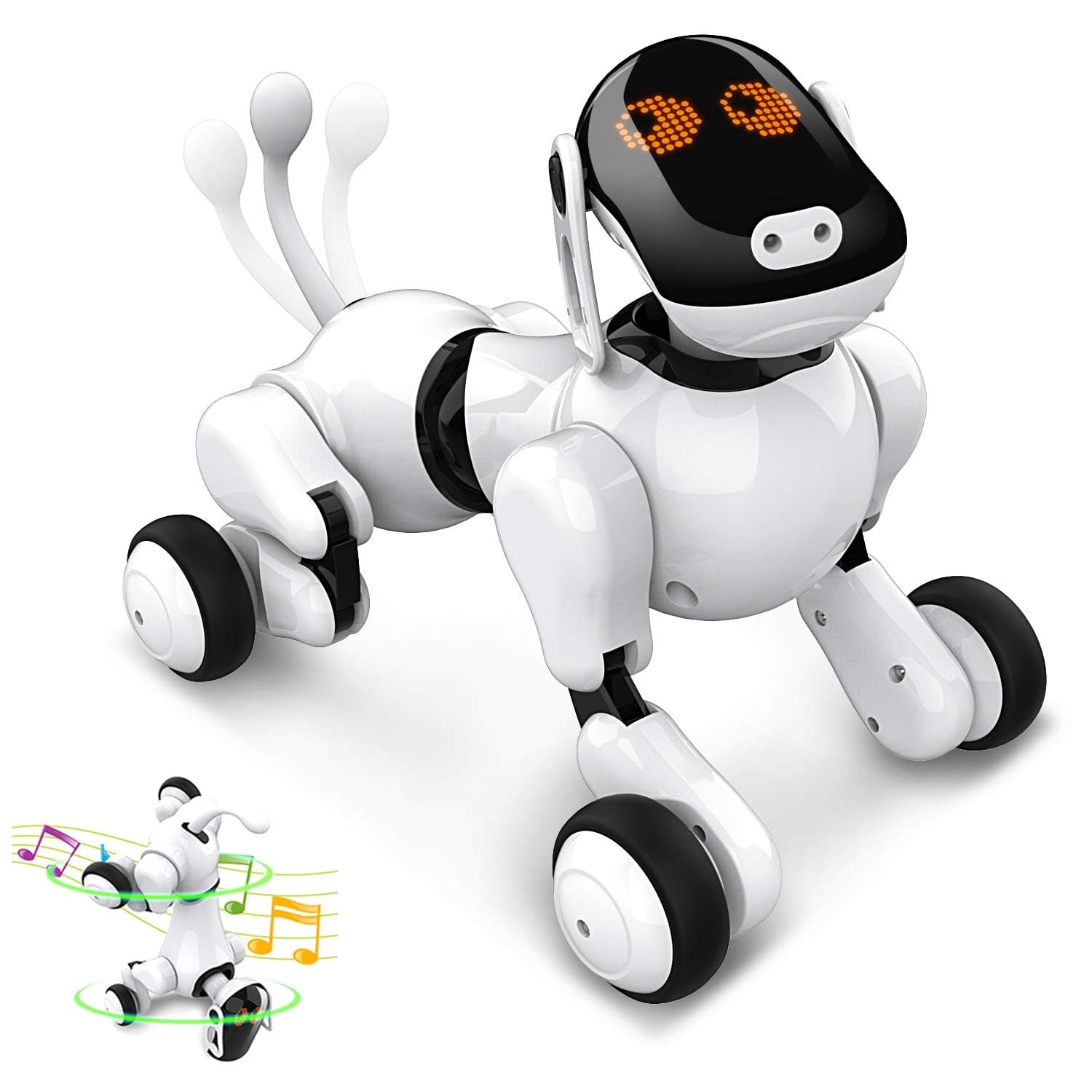 anysun Smart Robot Dog Toy, Interactive Intelligent Programmable Rechargeable Robot Puppy Toys Electronic Pets Voice App Touch Controlled with Bluetooth Speaker for Boys Girls Kids