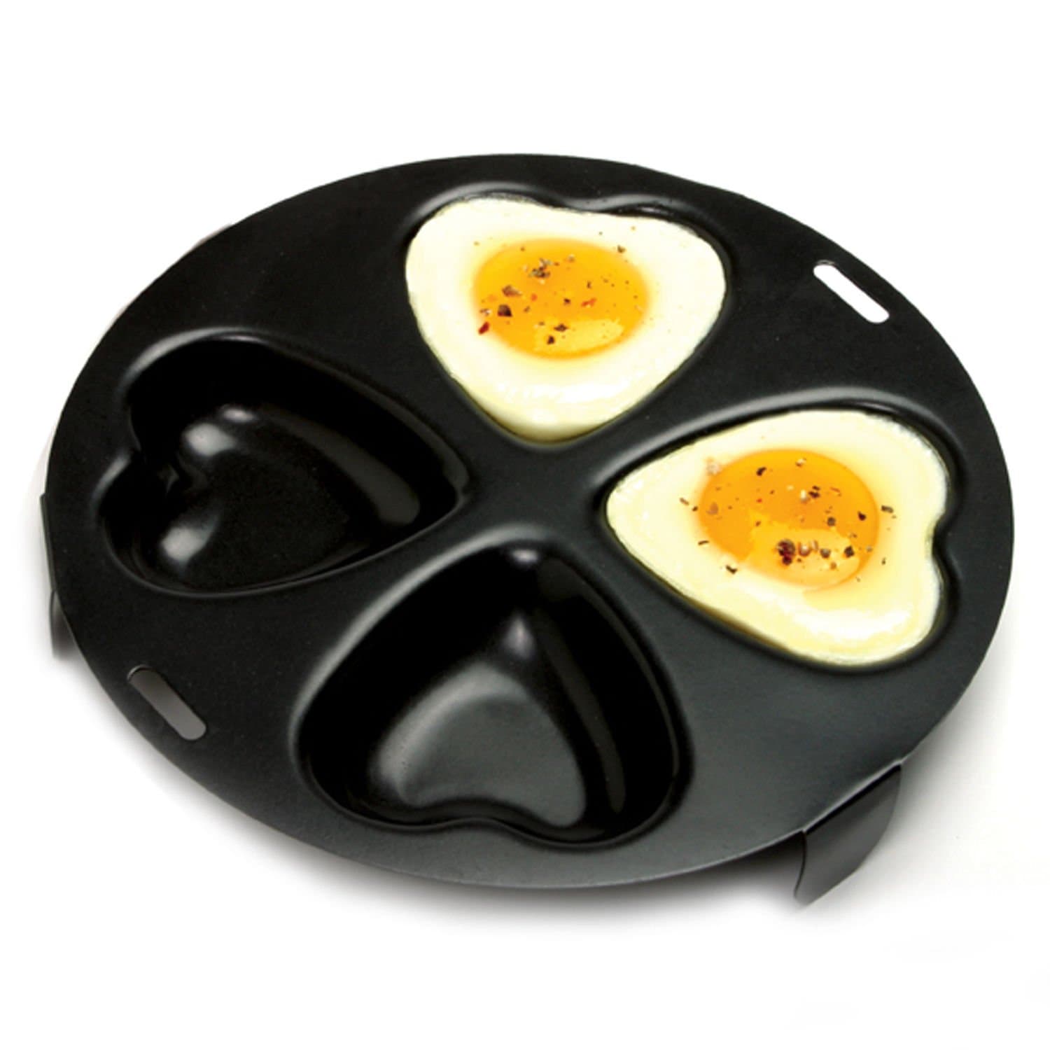 Nonstick Heart Shape 4 Egg Poacher NEW