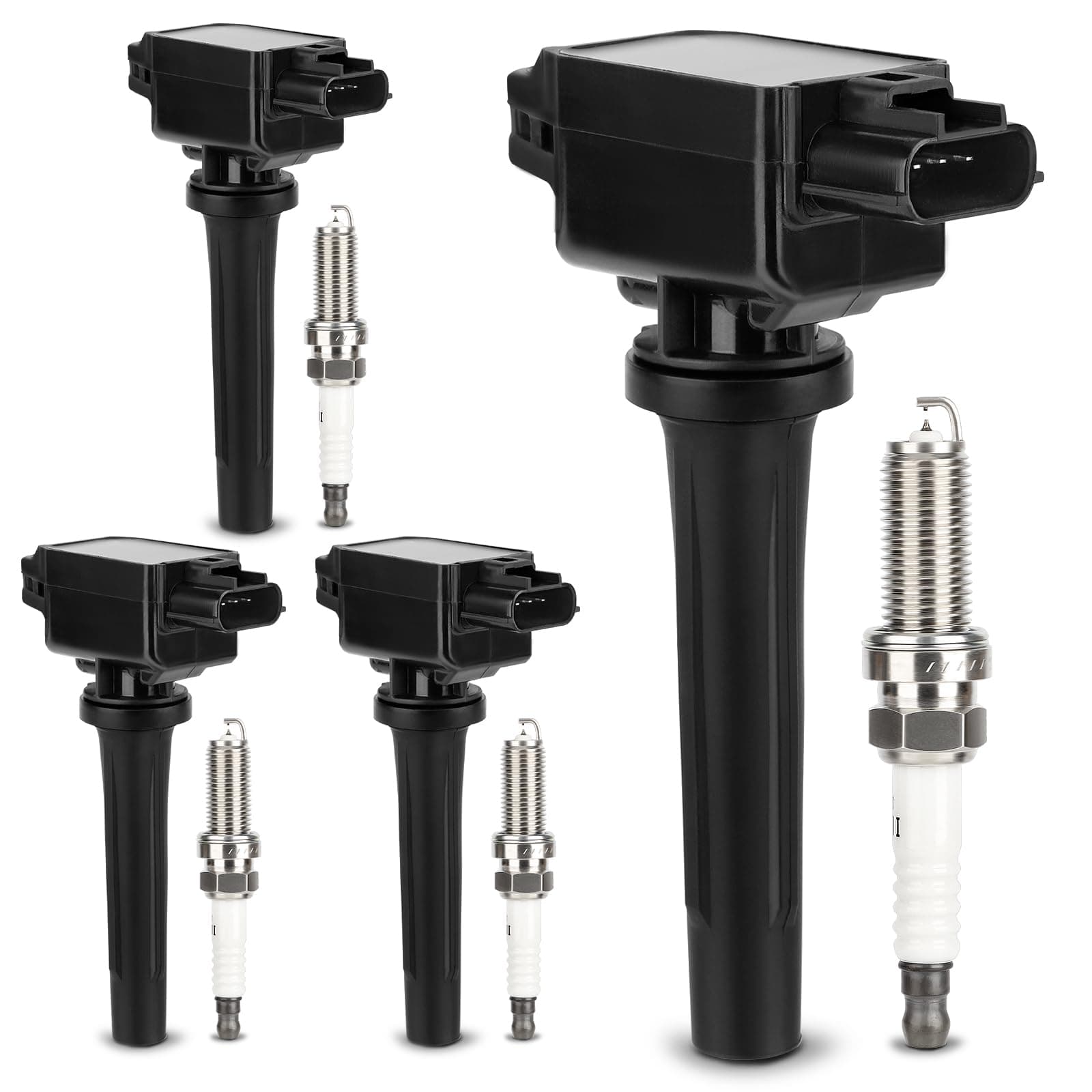 UF656 Ignition Coil & 93501 Double Iridium Spark Plug for 12-20 Mazda 3/14-20 Mazda 6/16-19 CX-3/13-18 CX-5/16-18 MX-5 Miata 2.0L 2.5L L4 Replaces# PE0118100A C1837 5C1894 GN10625 C-857