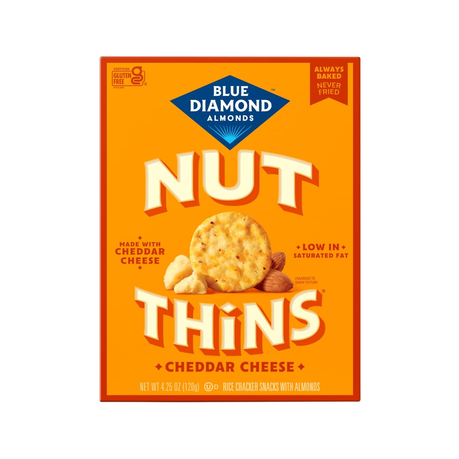 Blue Diamond Almonds Nut Thins, Cheddar Cheese, 4.25 Oz