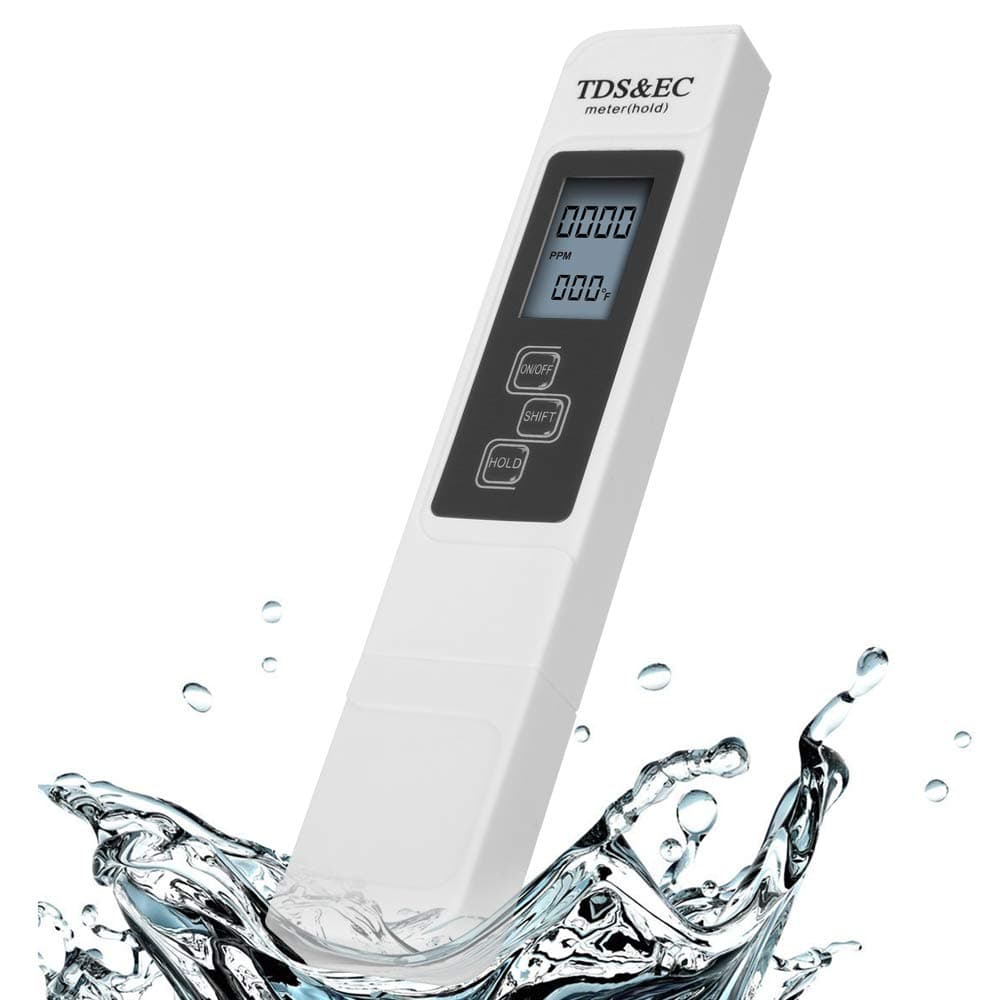 TDS Meter Digital Water Tester, 3-in-1 TDS Meter Temperature and EC Meter with Carrying Case, 0-9999ppm, Ideal for ppm Meter Drinking Water, Aquariums, hydroponics, Swimming Pools, Spas