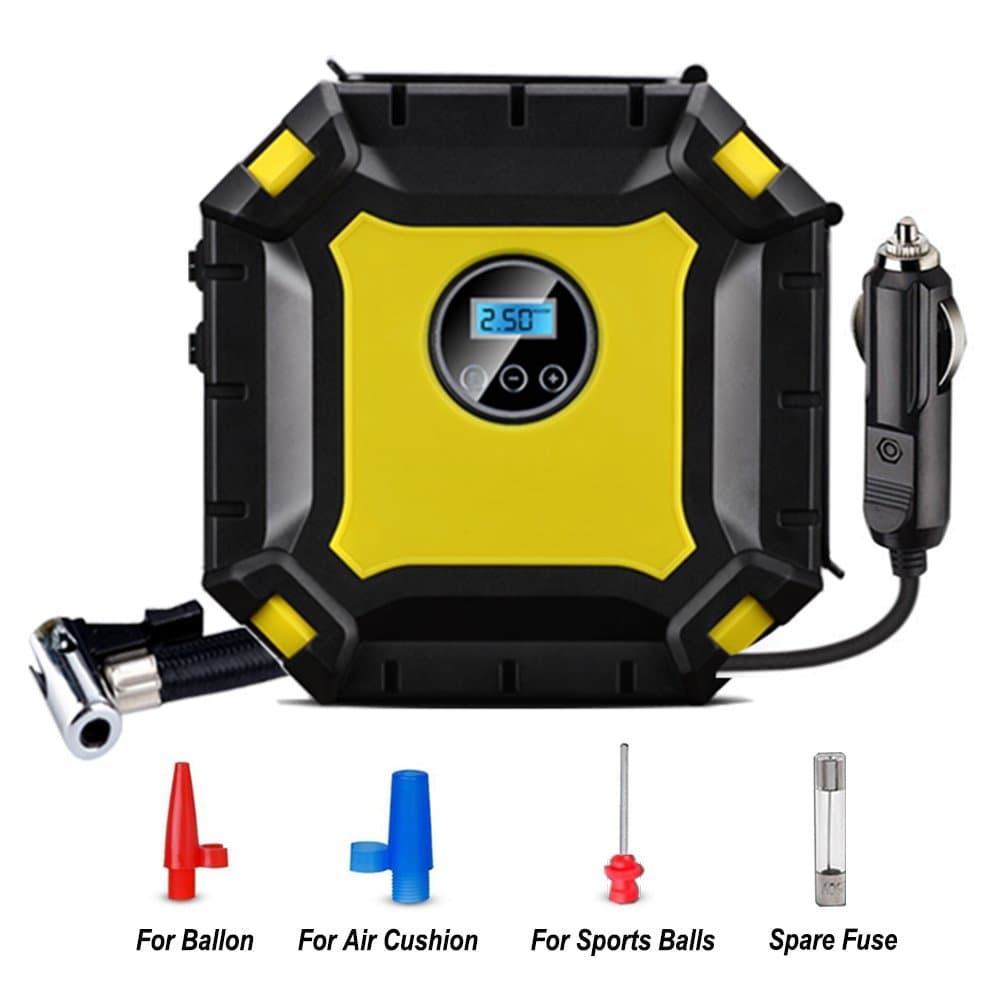 MDee DC12V 100PSI Portable Air Compressor Pump, Digital Auto Spare Tire Inflator with Gauge, Tire Inflator for Car, Bicycle, Bike, Motorcycle, RV, SUV, ATV, Truck, Basketball, Inflatable Mattress